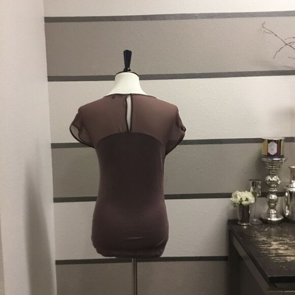 Antonio Melanie-Chocolate Mesh Blouse - Picture 2 of 3